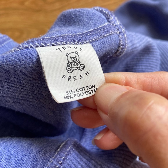 Teddy Fresh Bear appliqué Sweater/Sweatshirt L  Purple - Picture 6 of 14